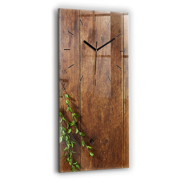 Vertikale Uhr mit motiv Rustikales Holz