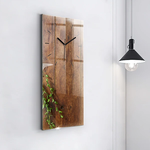 Vertikale Uhr mit motiv Rustikales Holz