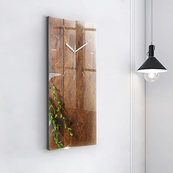 Vertikale Uhr mit motiv Rustikales Holz