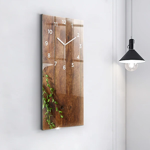 Vertikale Uhr mit motiv Rustikales Holz