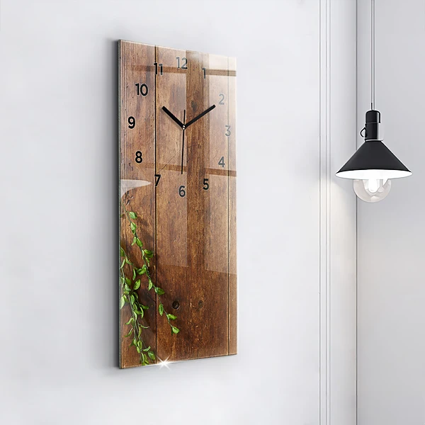 Vertikale Uhr mit motiv Rustikales Holz
