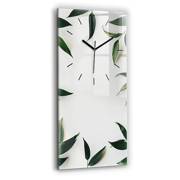 Vertikale Uhr mit motiv Rahmen aus Blättern
