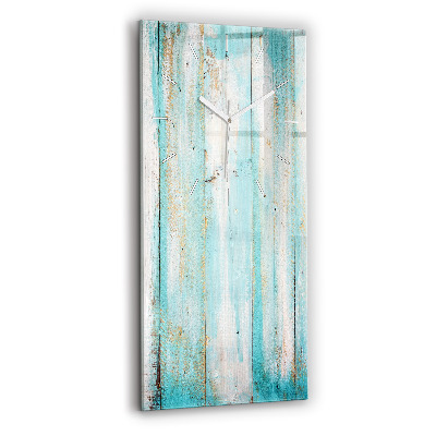 Vertikale Uhr Blaue Bretter