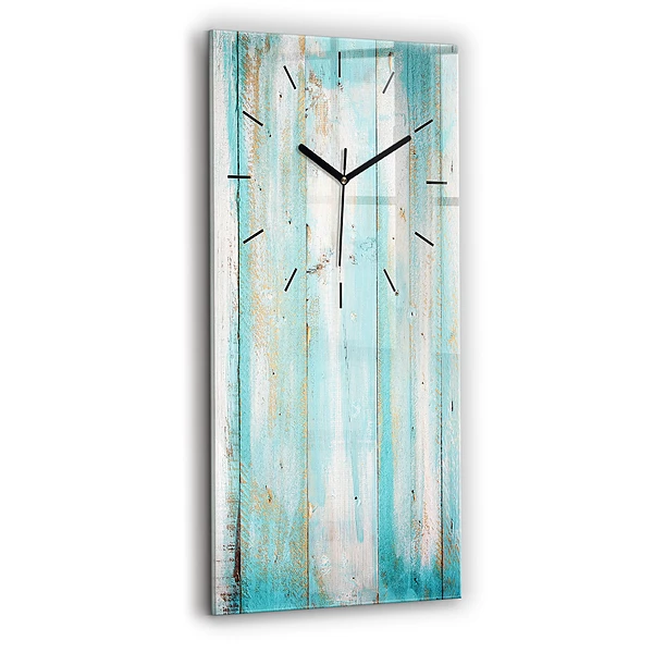 Vertikale Uhr Blaue Bretter