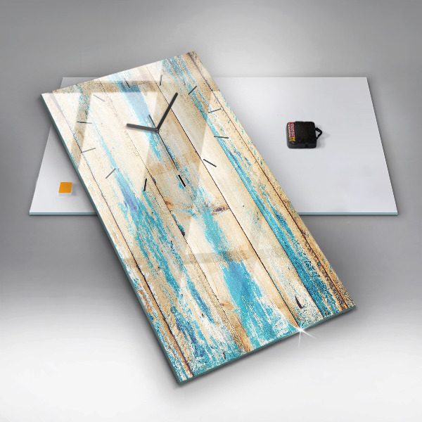 Vertikale Uhr mit motiv Zerkratztes Holz