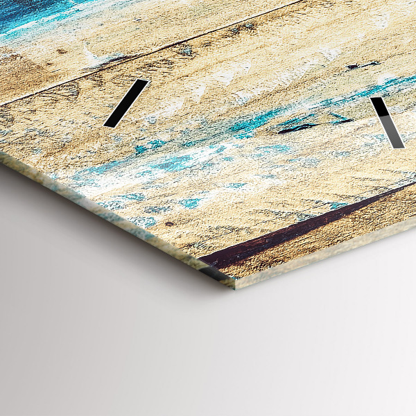 Vertikale Uhr mit motiv Zerkratztes Holz