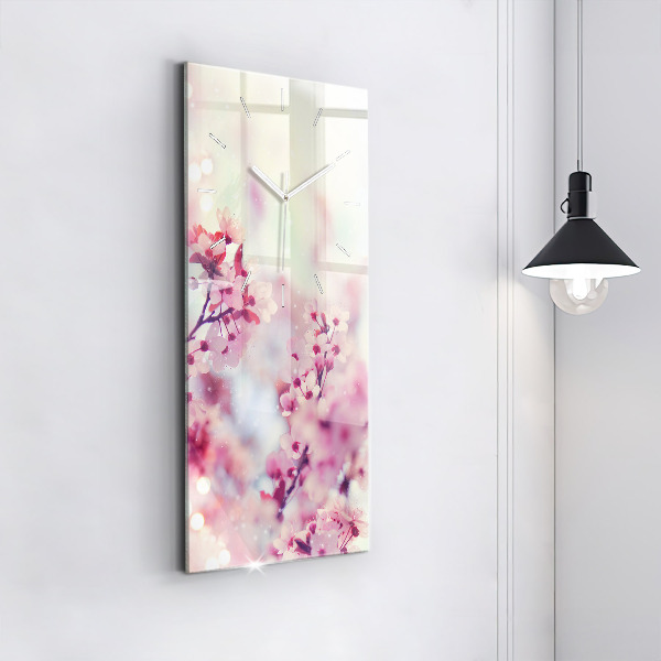 Vertikale Uhr mit motiv Frühlingsblumen