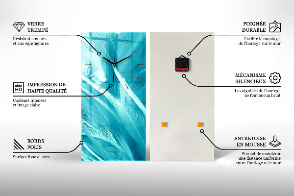 Vertikale Uhr mit motiv Die Farbe Blau