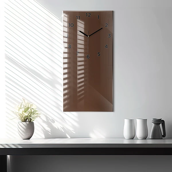 Vertikale Uhr mit motiv Farbe braun