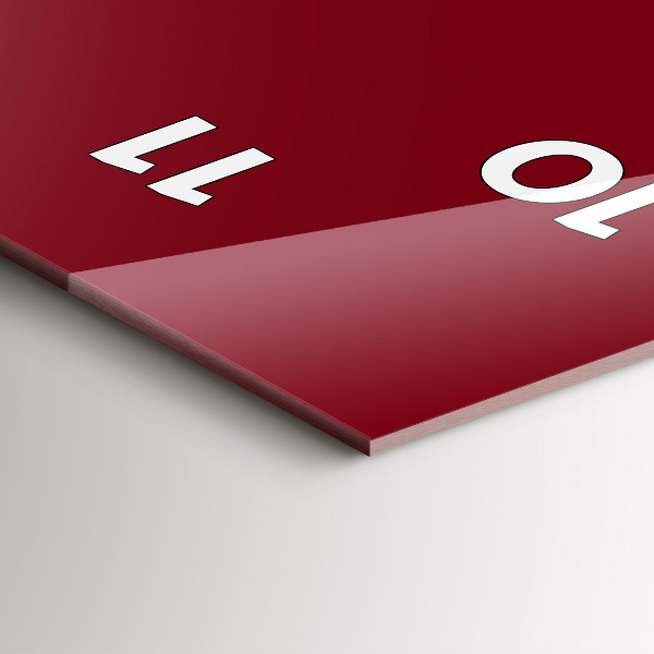 Vertikale Uhr mit motiv Burgunderrot