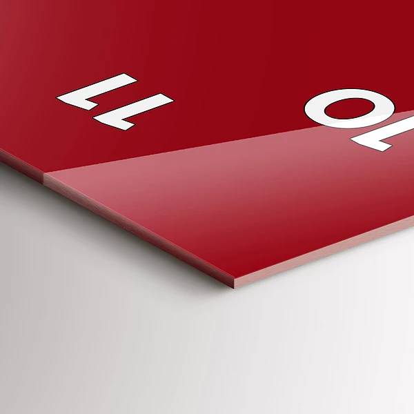 Vertikale Uhr mit motiv Die Farbe Rot