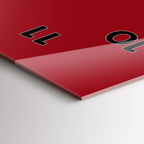 Vertikale Uhr mit motiv Die Farbe Rot
