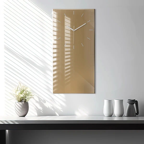Vertikale Uhr Die Farbe Dunkelbeige