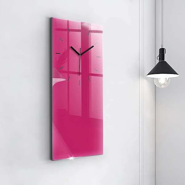 Vertikale Uhr mit motiv Farbe kräftiges Rosa