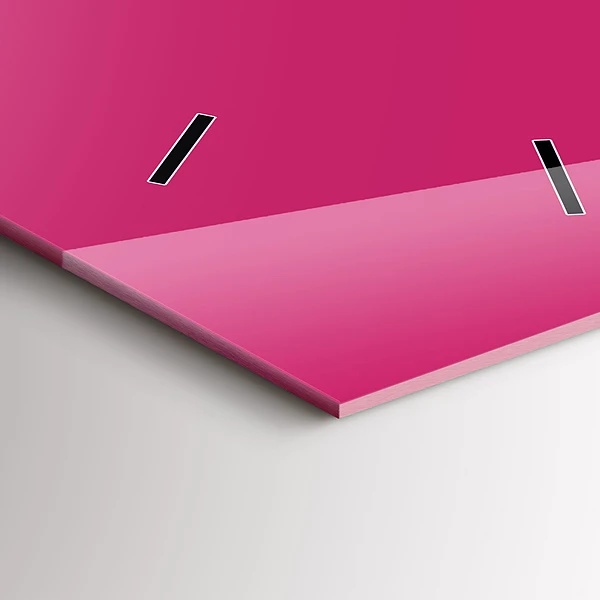 Vertikale Uhr mit motiv Farbe kräftiges Rosa