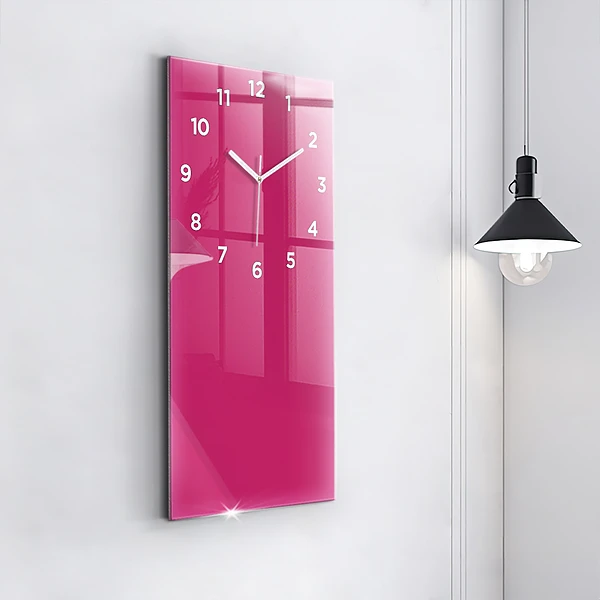 Vertikale Uhr mit motiv Farbe kräftiges Rosa