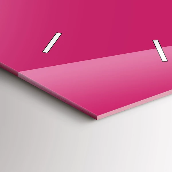Vertikale Uhr mit motiv Farbe kräftiges Rosa