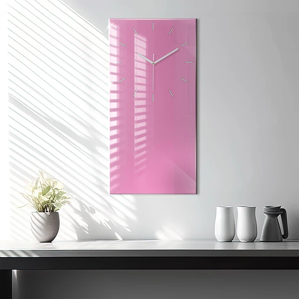 Vertikale Uhr mit motiv Farbe rosa