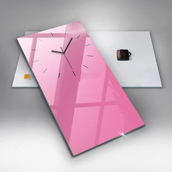 Vertikale Uhr mit motiv Farbe rosa