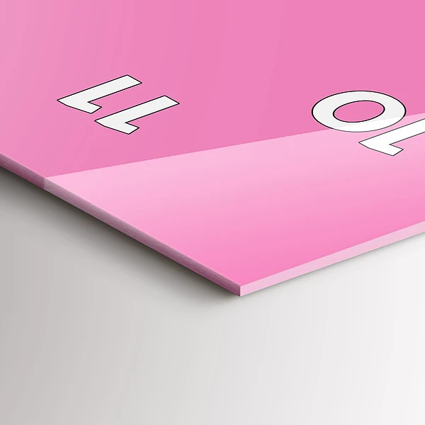 Vertikale Uhr mit motiv Farbe rosa