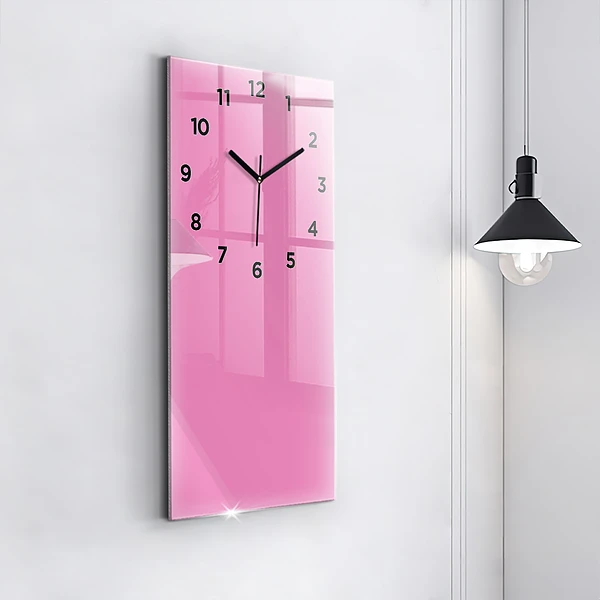 Vertikale Uhr mit motiv Farbe rosa