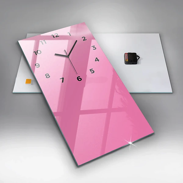 Vertikale Uhr mit motiv Farbe rosa