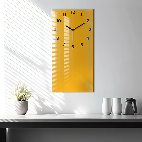 Vertikale Uhr mit motiv Farbe goldgelb