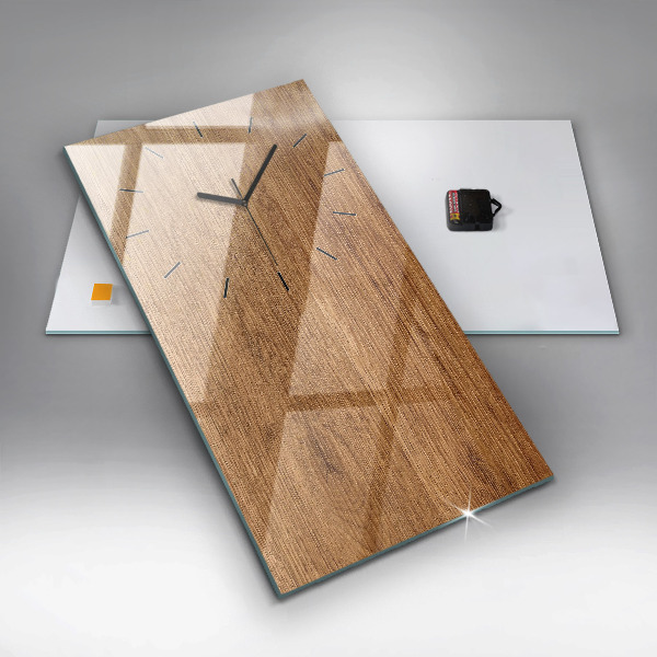 Vertikale Uhr mit motiv Helles Holz