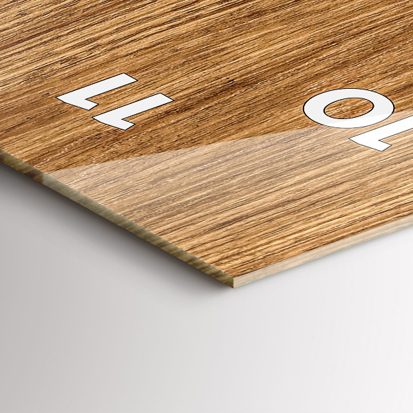 Vertikale Uhr mit motiv Helles Holz