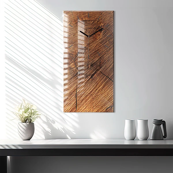 Vertikale Uhr mit motiv Dekoratives Holz