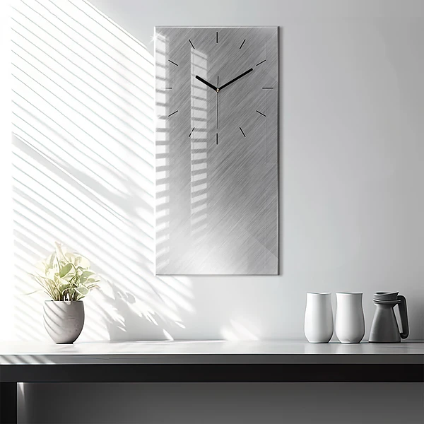 Vertikale Uhr mit motiv Metallwand