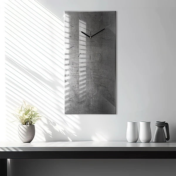 Vertikale Uhr Metallwand