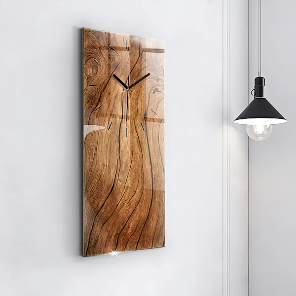 Vertikale Uhr mit motiv Altes Holz