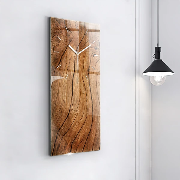 Vertikale Uhr mit motiv Altes Holz
