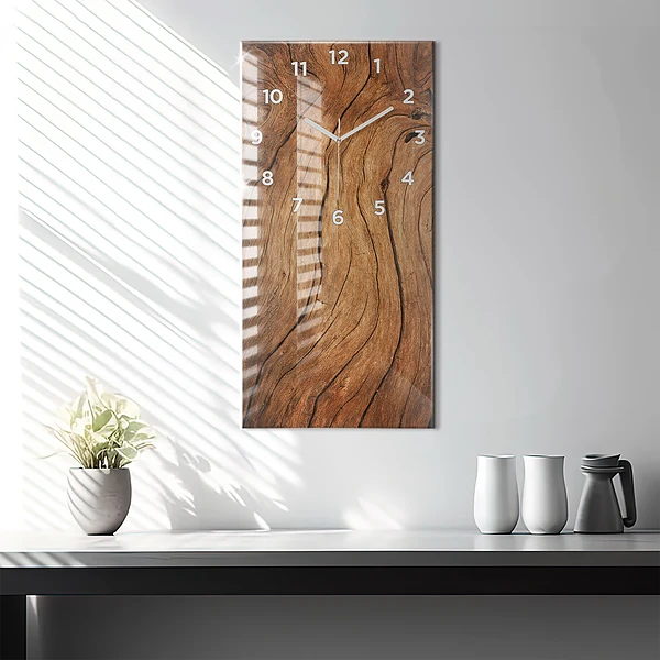 Vertikale Uhr mit motiv Altes Holz