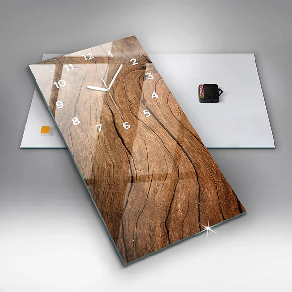 Vertikale Uhr mit motiv Altes Holz