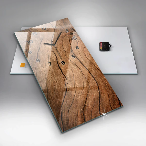 Vertikale Uhr mit motiv Altes Holz