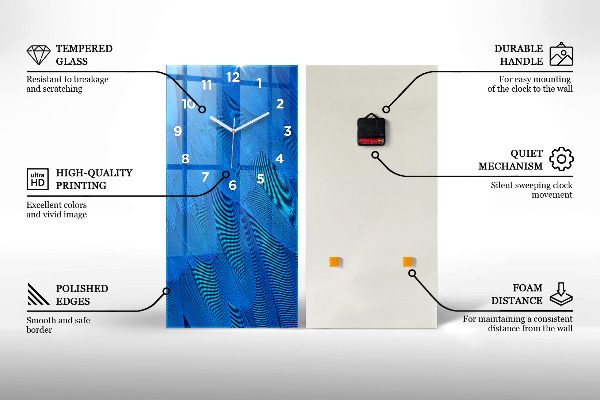 Vertikale Uhr mit motiv Smaragdgrüne Wand