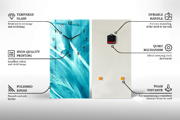 Vertikale Uhr mit motiv Smaragdgrüne Wand