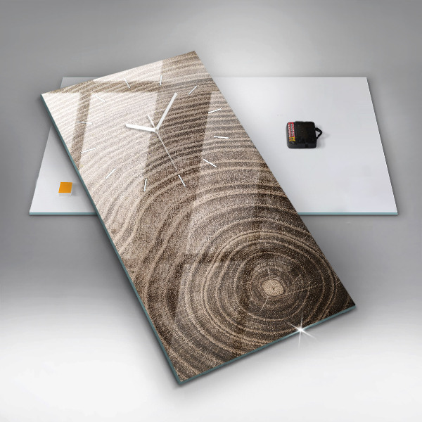 Vertikale Uhr mit motiv Baumstamm