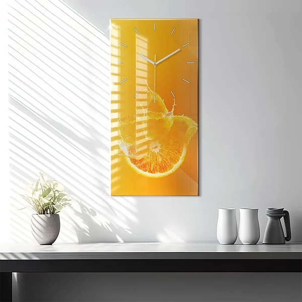 Vertikale Uhr Orange