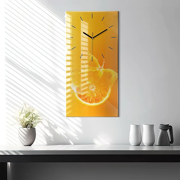 Vertikale Uhr Orange