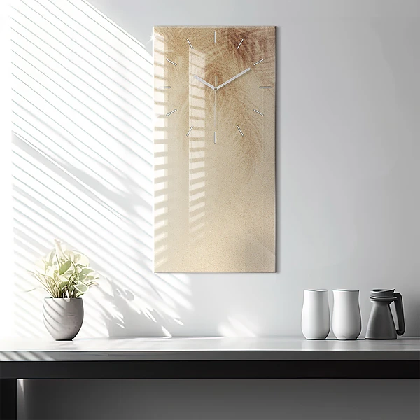 Vertikale Uhr mit motiv Goldfarbene Abstraktion