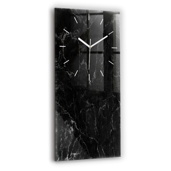 Vertikale Uhr mit motiv Schwarzer Marmor