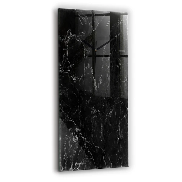 Vertikale Uhr mit motiv Schwarzer Marmor