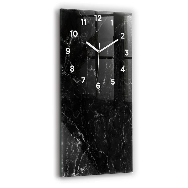 Vertikale Uhr mit motiv Schwarzer Marmor