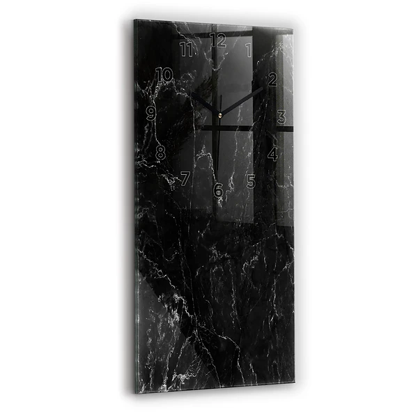 Vertikale Uhr mit motiv Schwarzer Marmor