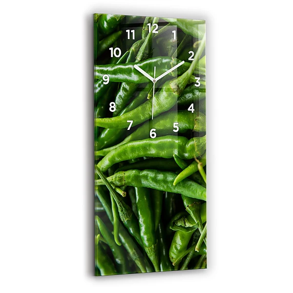 Vertikale Uhr mit motiv Grüner Pfeffer