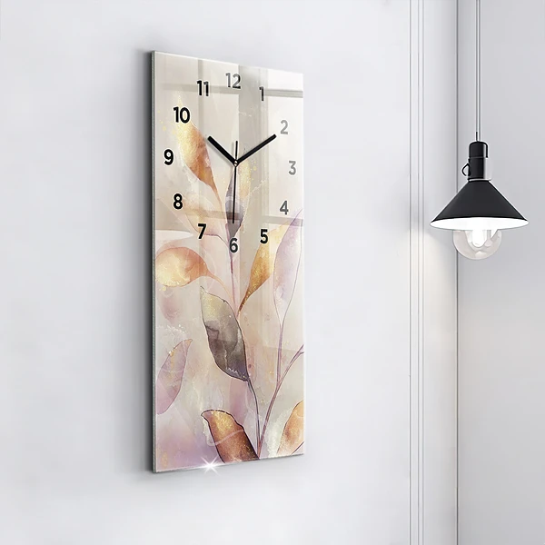 Vertikale Uhr mit motiv Abstrakte Boho-Blätter