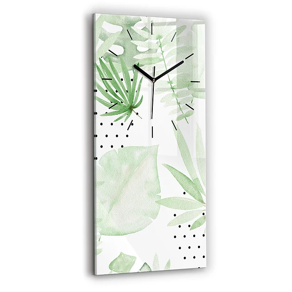 Vertikale Uhr mit motiv Grüne Blätter